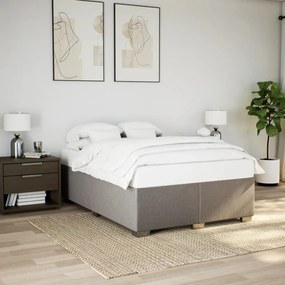 Cama com molas/colchão 160x200 cm tecido castanho-acinzentado