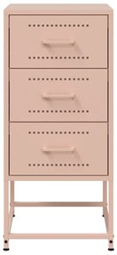 Mesas de cabeceira 2 pcs 36x39x78 cm aço rosa