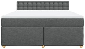 Cama com molas/colchão 180x200 cm tecido cinzento-escuro