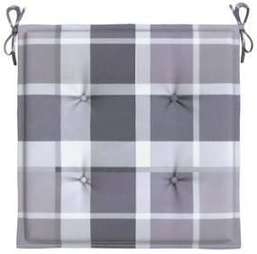Almofadões cadeiras jardim 2pcs tecido oxford xadrez cinzento