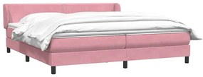 Cama com molas colchões 200x210 cm veludo rosa