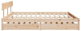 Cama sem colchão 200x200 cm madeira de pinho maciça