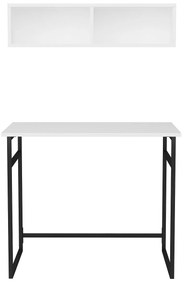Secretária de Estudo Hussum - Preto e Branco - 90x60x75 cm