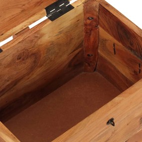 Caixa de arrumação 39x28x31 cm madeira de acácia maciça