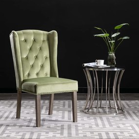 vidaXL Cadeira de jantar veludo verde-claro