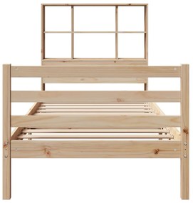 Cama com estante sem colchão 75x190 cm pinho maciço
