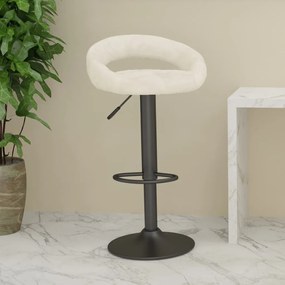 vidaXL Banco de bar veludo cor creme