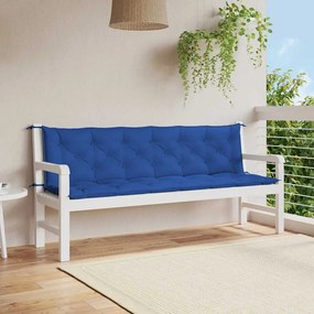 vidaXL Almofadão p/ banco jardim 200x(50+50)x7cm tecido oxford azul