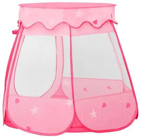 Tenda de brincar infantil com 250 bolas 102x102x82 cm rosa