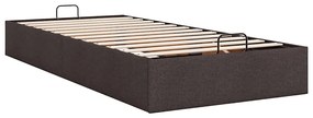 Estrutura de cama otomana sem colchão 90x190 cm castanho escuro