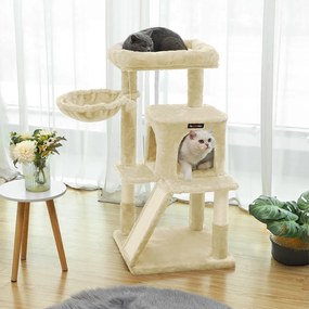 Arranhador para gatos com rampa para arranhar 48 x 48 x 96 cm Bege