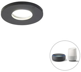 LED Foco de teto para casa de banho inteligente preto com Wi-Fi GU10 - Shed Moderno