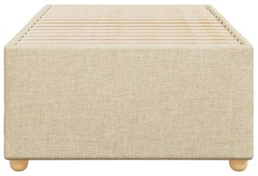 Estrutura de cama sem colchão 90x190 cm tecido creme