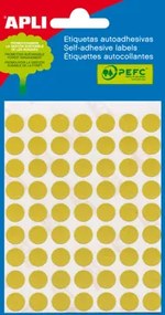 Etiquetas Autocolantes 8 Redondos Apli – Amarelo