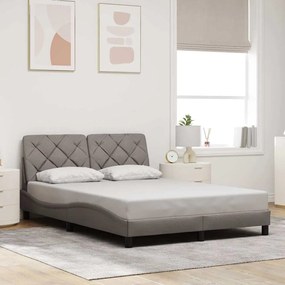 vidaXL Estrutura cama sem colchão 120x200 cm tecido cinza-acastanhado