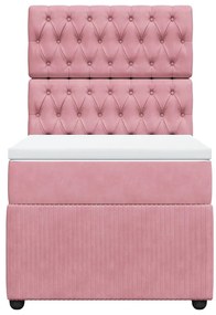 Cama com molas/colchão 80x200 cm veludo rosa