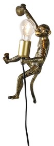 Luminária de parede vintage dourada - Macaco Animal Clássico / Antigo