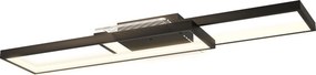 Candeeiro de teto LED 70 x 30 cm retangular de 43 W, luminária de teto 3000-6000 K, 4600 LM, comando à distância, preto