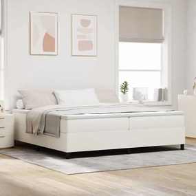 Cama Box de Primavera vidaXL Creme 200x200 cm Tecido de Corduroy