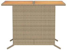3 pcs conjunto bistrô com almofadões vime PE bege