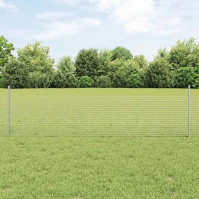 vidaXL Cerca de Fio Telado com 22 Postes em Prata 0.5x50 m de Aço