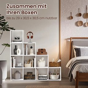 Estante com 10 compartimentos  aberta  29 x 129,5 x 129,5 cm Branca