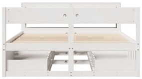 Cama sem colchão 135x190 cm madeira de pinho maciça branco