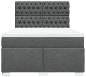 Cama com molas/colchão 160x200 cm tecido cinzento-escuro