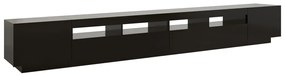 Móvel de TV com luzes LED 300x35x40 cm preto