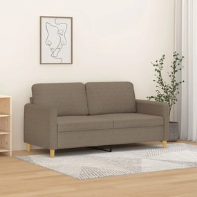 vidaXL Sofá de 2 lugares tecido 140 cm cinzento-acastanhado