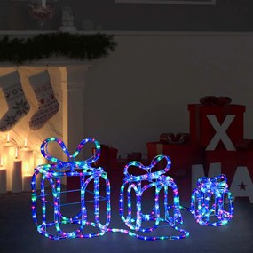 329828 vidaXL Caixas presente de Natal com 180 luzes LED interior/exterior