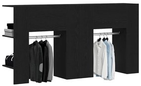 Armários para Corredor 2 pcs Carvalho Preto Madeira de Engenharia