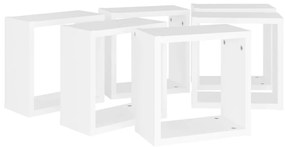 Prateleiras de parede em forma de cubo 6 pcs 30x15x30cm branco