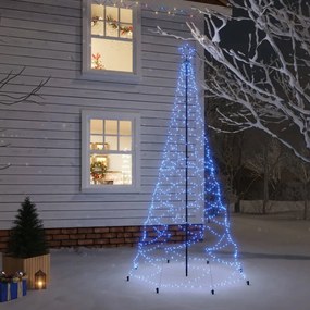 328628 vidaXL Árvore de Natal c/ poste metal 500 luzes LED 3 m azul