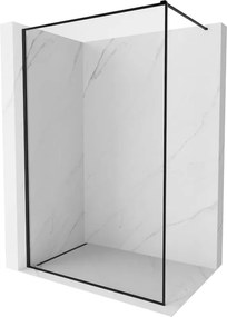 Mexen Kioto-XF parede do duche ao nível do chão com moldura 140 x 202 cm, transparente 10 mm, preta - 800-140-104-70-00-X
