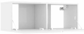 Móveis TV 2pcs 80x30x30cm derivados de madeira branco brilhante
