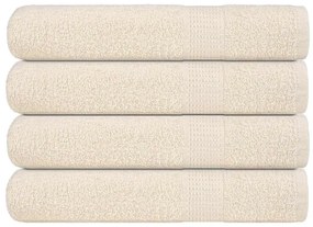 vidaXL Toalhas de sauna 4 pcs 80x200 cm 360 gsm 100% algodão creme