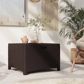 vidaXL Caixa de arrumação para jardim 60x54x41 cm vime PP castanho