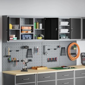 Conjunto de Armário e Painel de Ferramentas VidaXL com 4 Peças Montado