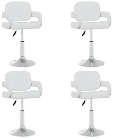 Cadeiras de jantar giratórias 4 pcs couro artificial branco