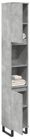 vidaXL Armário WC 30x30x190 cm derivados de madeira cinzento cimento