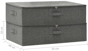 Caixas de arrumação 2 pcs tecido 70x40x18 cm antracite