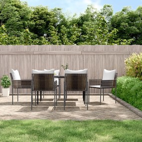 Cadeiras jardim c/ almofadões 6pcs 54x61x83 cm vime PE castanho