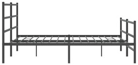 Estrutura de cama com cabeceira e pés 180x200 cm metal preto