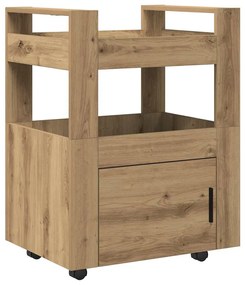 Carrinho de Cozinha vidaXL Carvalho Artisan 60x45x80 cm Madeira Compos