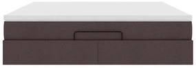 Estrutura de cama otomana com colchão 180x200cm castanho escuro