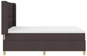 Cama com Colchão e LED vidaXL Castanho Escuro 140x200 cm Tecido