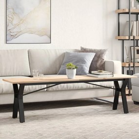 Mesa de centro estrutura em Y 160x40x45cm pinho e aço