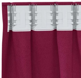 Cortinas 2 pcs Vinho Vermelho 260 x 140 cm Poliéster