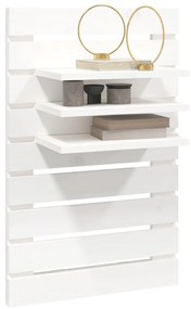 Prateleiras de montagem na parede 2 pcs pinho maciço branco